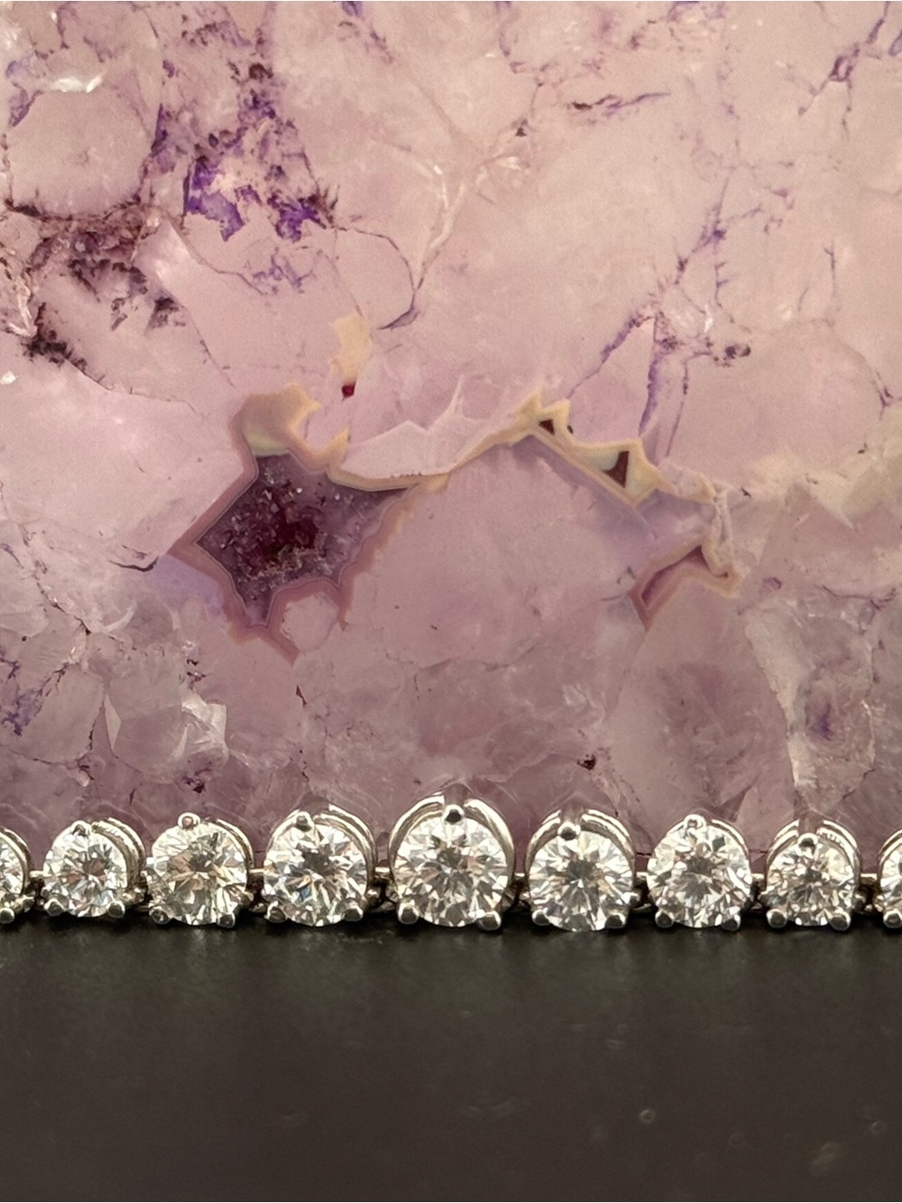 464735 - 14K white Gold Natural Diamond Tennis Necklace estimated 6.25 tcw - Picture 4 of 10